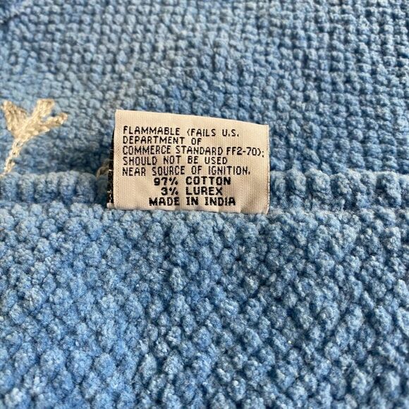 Holiday Kitchen/Bath rug blue w/ snow flakes and plaid boarder - Picture 5 of 6